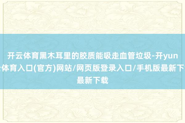 开云体育黑木耳里的胶质能吸走血管垃圾-开yun云体育入口(官方)网站/网页版登录入口/手机版最新下载